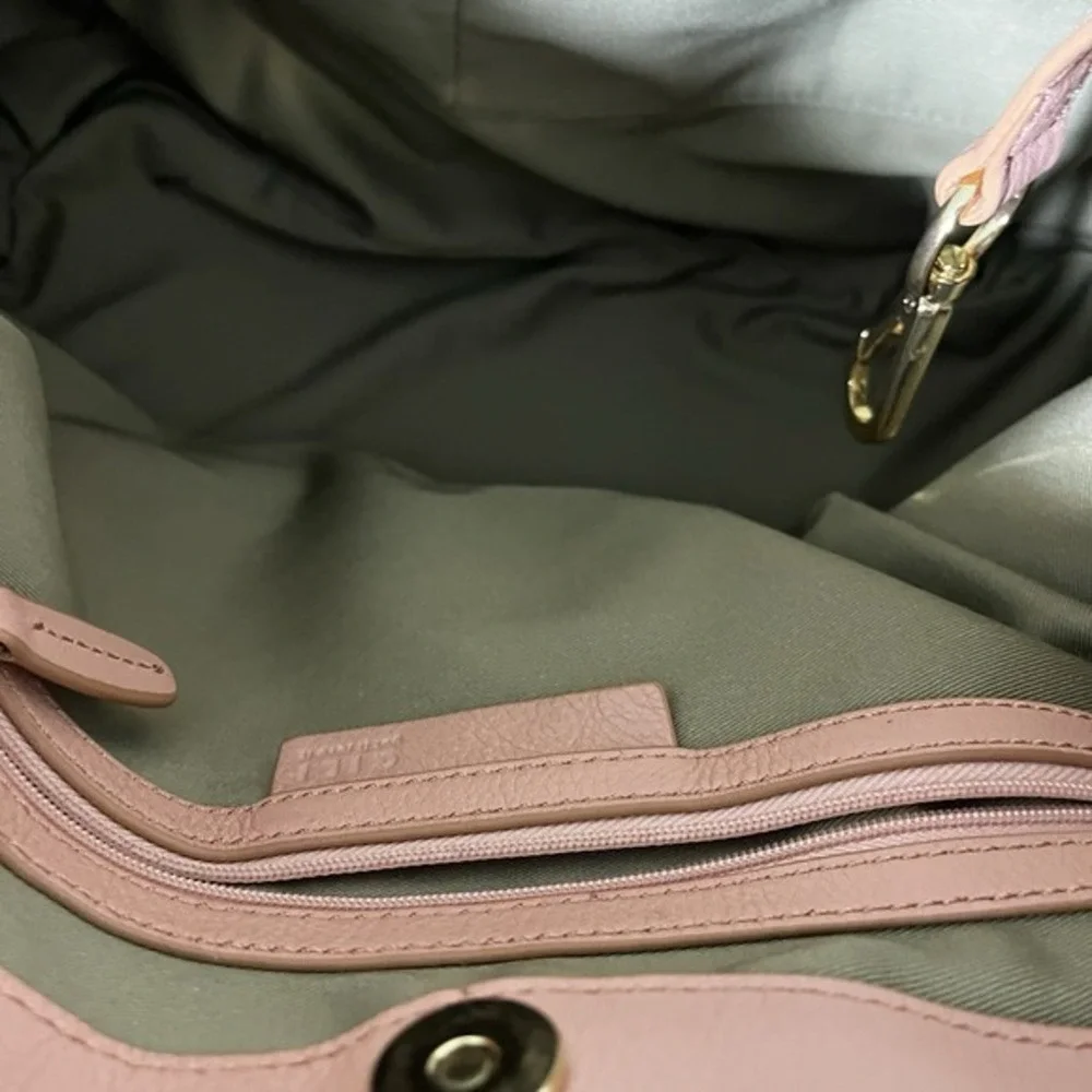 GILI Got It Love It Large LEATHER Soft Pink Satchel Crossbody Hobo‎ Bag PURSE